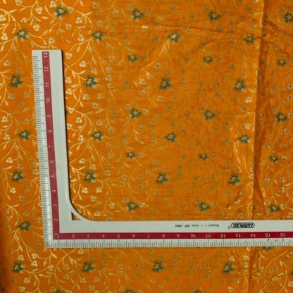 Saffron Orange With Golden Floral Brocade Fabric Trade UNO