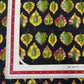 Black & yellow Leaf Print Cotton Linen Fabric Trade UNO