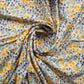 White & Yellow Ditsy Floral Print Rayon Fabric Online