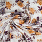 White & Orange Ditsy Floral Print Rayon Fabric Online