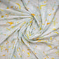 White Floral Digital Print Poly Crepe Fabric Trade UNO