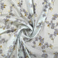 White Floral With Foil Print Rayon Fabric Trade UNO
