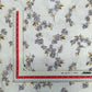 White Floral With Foil Print Rayon Fabric Trade UNO