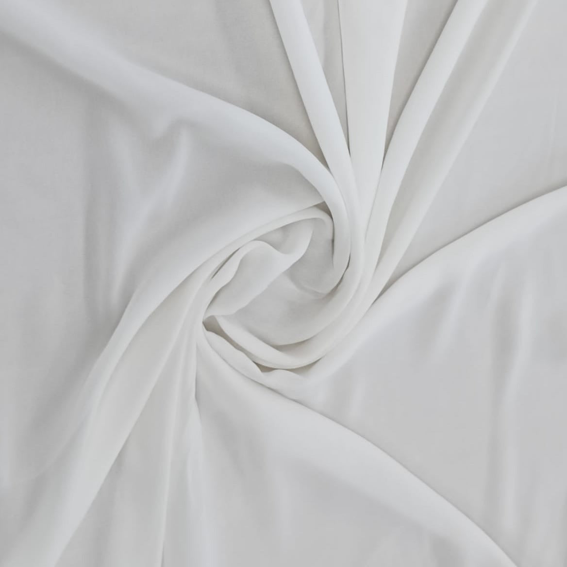 White Solid Geogette Fabric Trade UNO