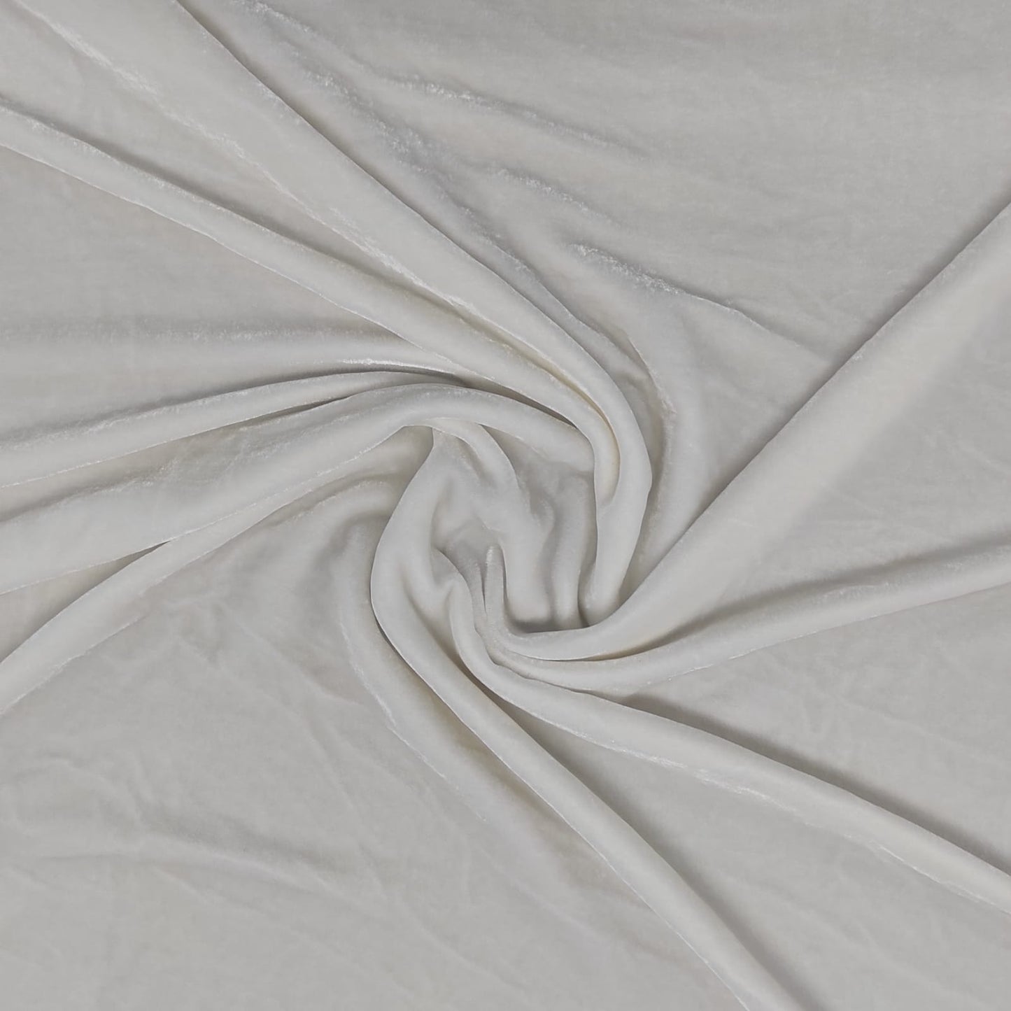 White Solid Viscose Poly Velvet Fabric Trade UNO