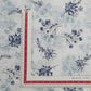 White & Blue Floral With Foil Print Cotton Slub Fabric Trade UNO