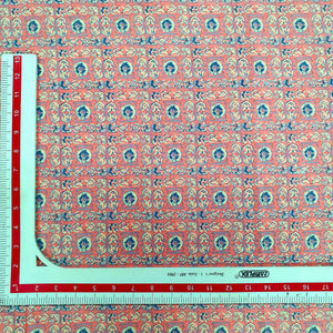White & Pink Handblock Cotton Fabric