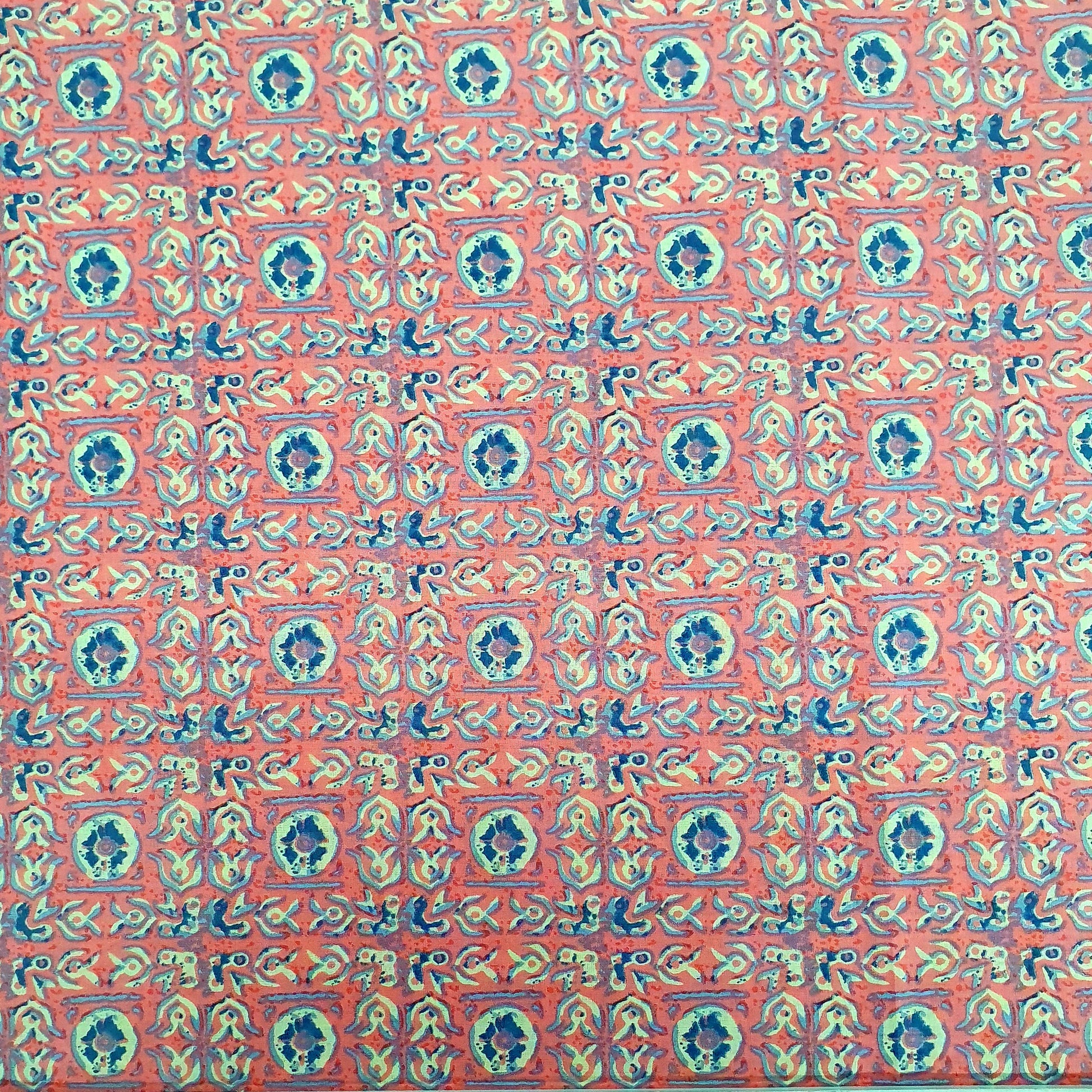 White & Pink Handblock Cotton Fabric Trade UNO
