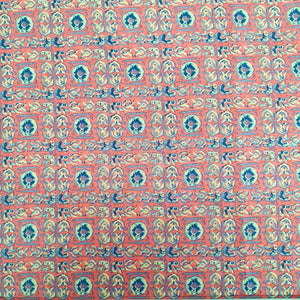 White & Pink Handblock Cotton Fabric
