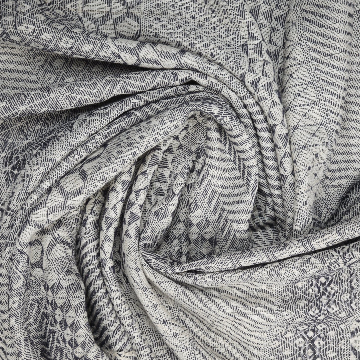 White n Grey Geometrical Tapestry Fabric Trade UNO