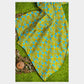 Yellow Floral With Hand Block Print Cotton Fabric Trade UNO