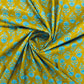 Yellow Floral With Hand Block Print Cotton Fabric Trade UNO