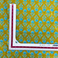 Yellow Floral With Hand Block Print Cotton Fabric Trade UNO