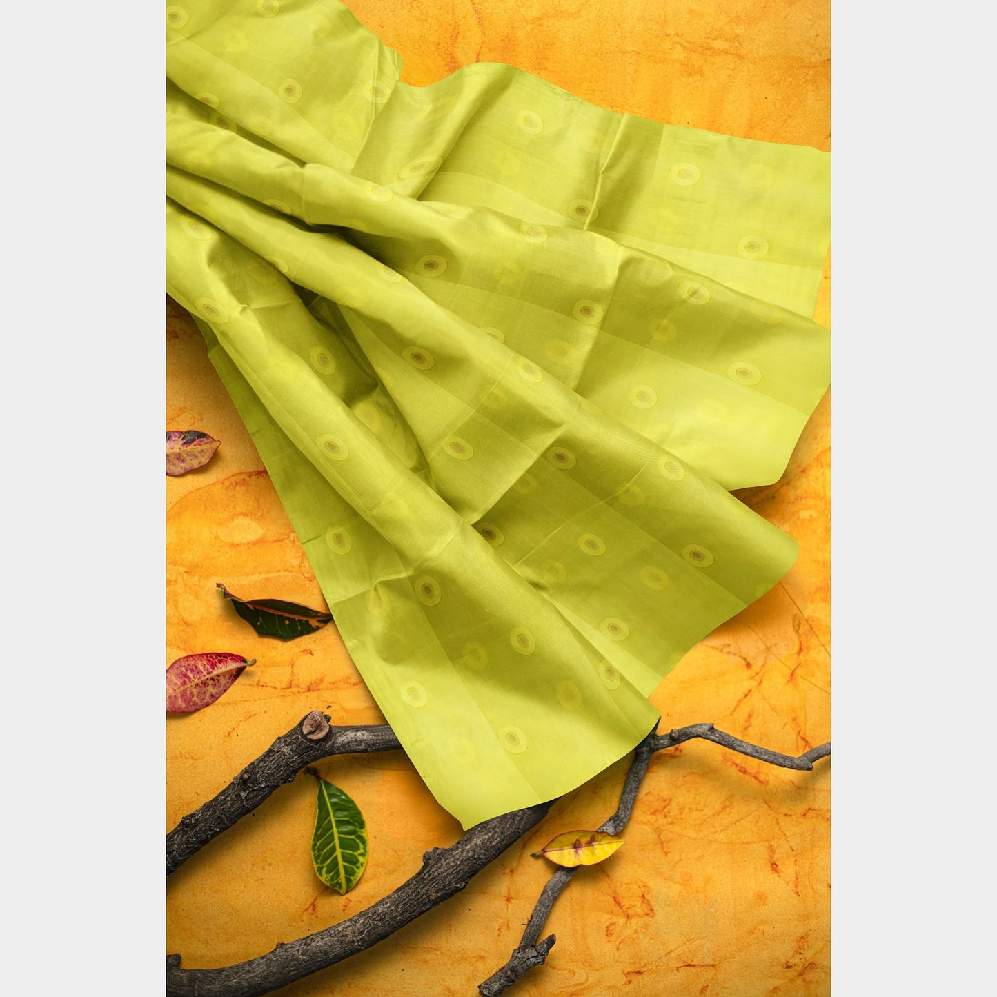 Yellow Solid Jacquard Cotton Fabric Trade UNO