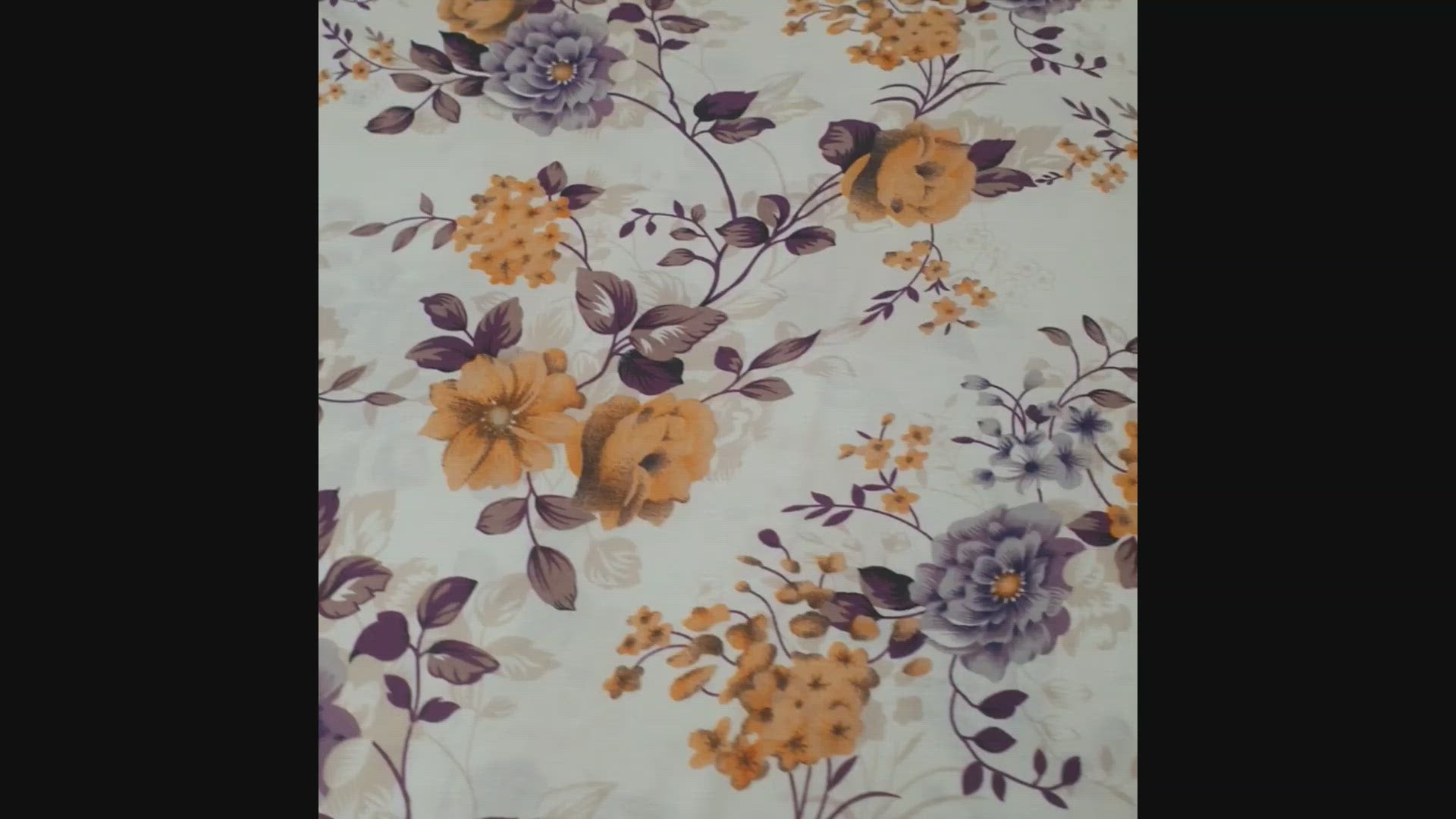 Premium White & Orange Ditsy Floral Print Rayon Fabric Online