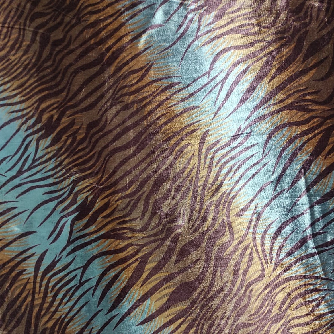 Brown & Cream Animal Print Velvet Fabric Trade UNO