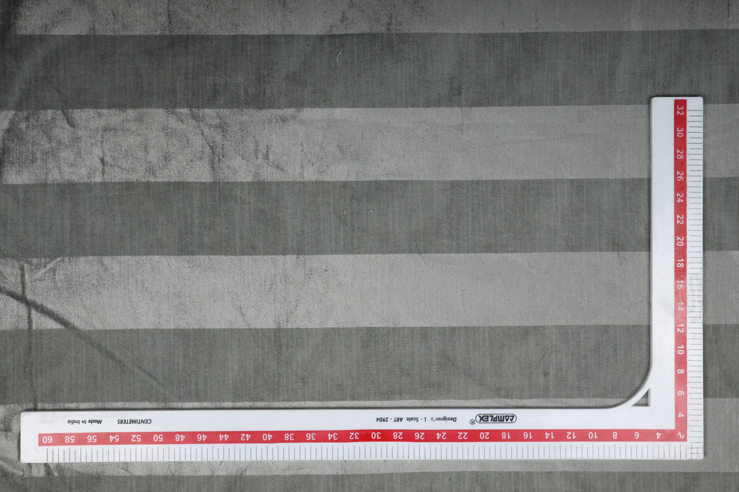 Grey Stripe Viscose Velvet Fabric Trade Uno