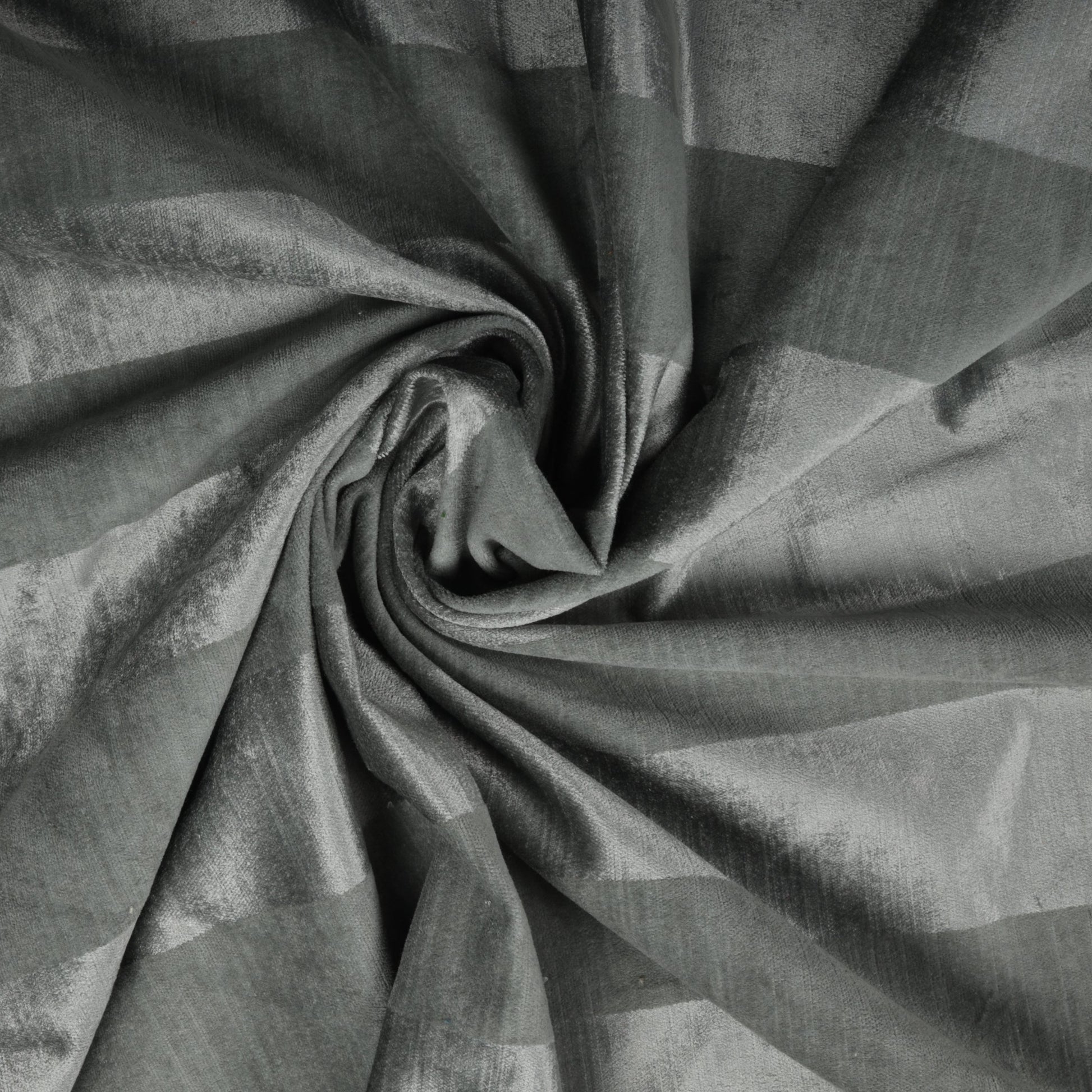Grey Stripe Viscose Velvet Fabric Trade Uno