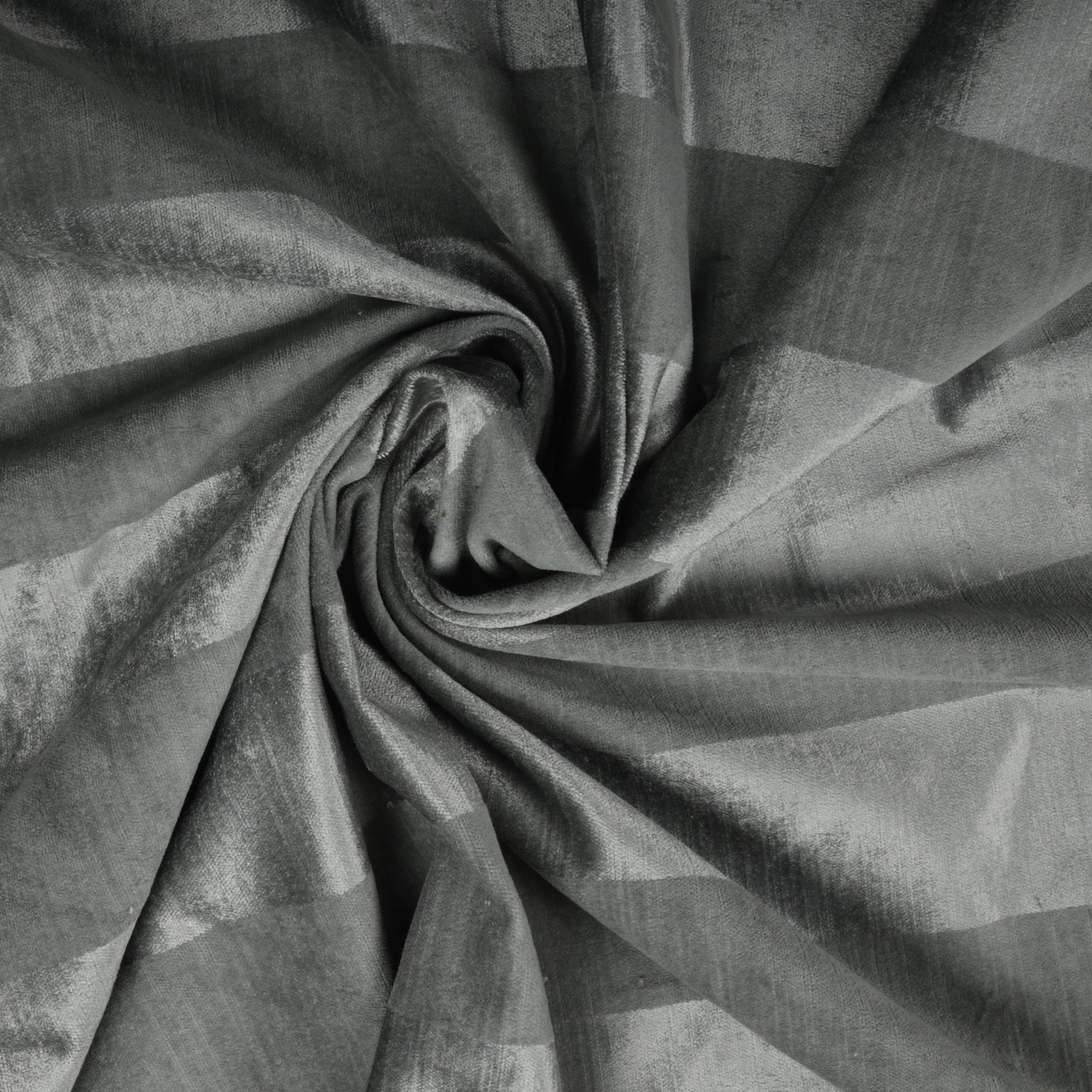 Grey Stripe Viscose Velvet Fabric Trade Uno