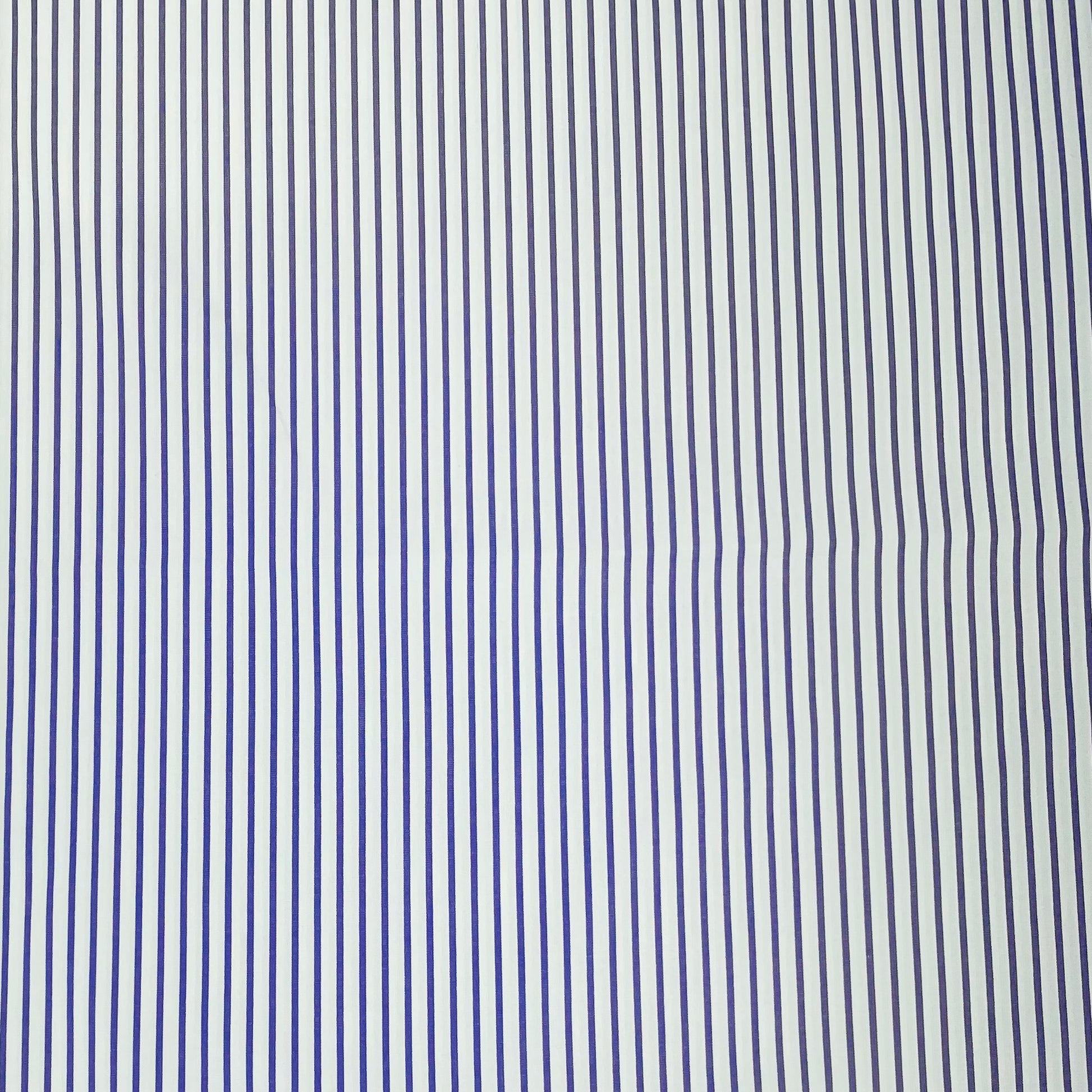 White & Blue Stripe Regency Cotton Fabric - TradeUNO