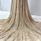 Beige With Golden Sequence Embroidery Net FabricLycra Fabric - TradeUNO