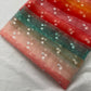 Multicolor Stripe Mirror Embroidery Organza Fabric - TradeUNO