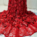 Red embroidery Sequins Fabric