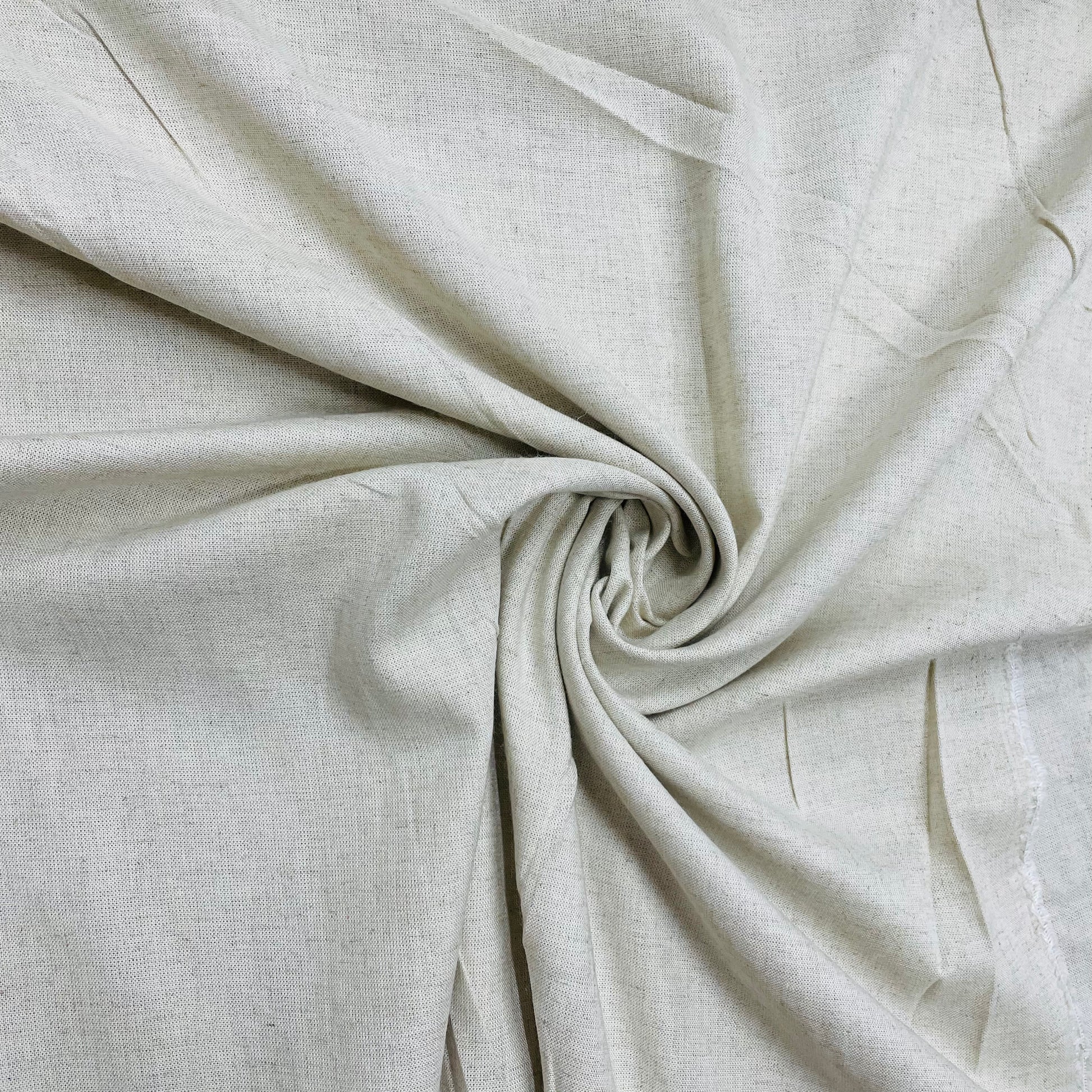 Cream Solid Cotton Flex Fabric - TradeUNO