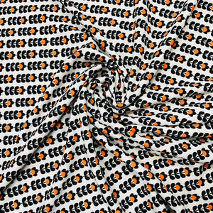 Grey With Black Stripes Crepe Lycra Fabric - TradeUNO