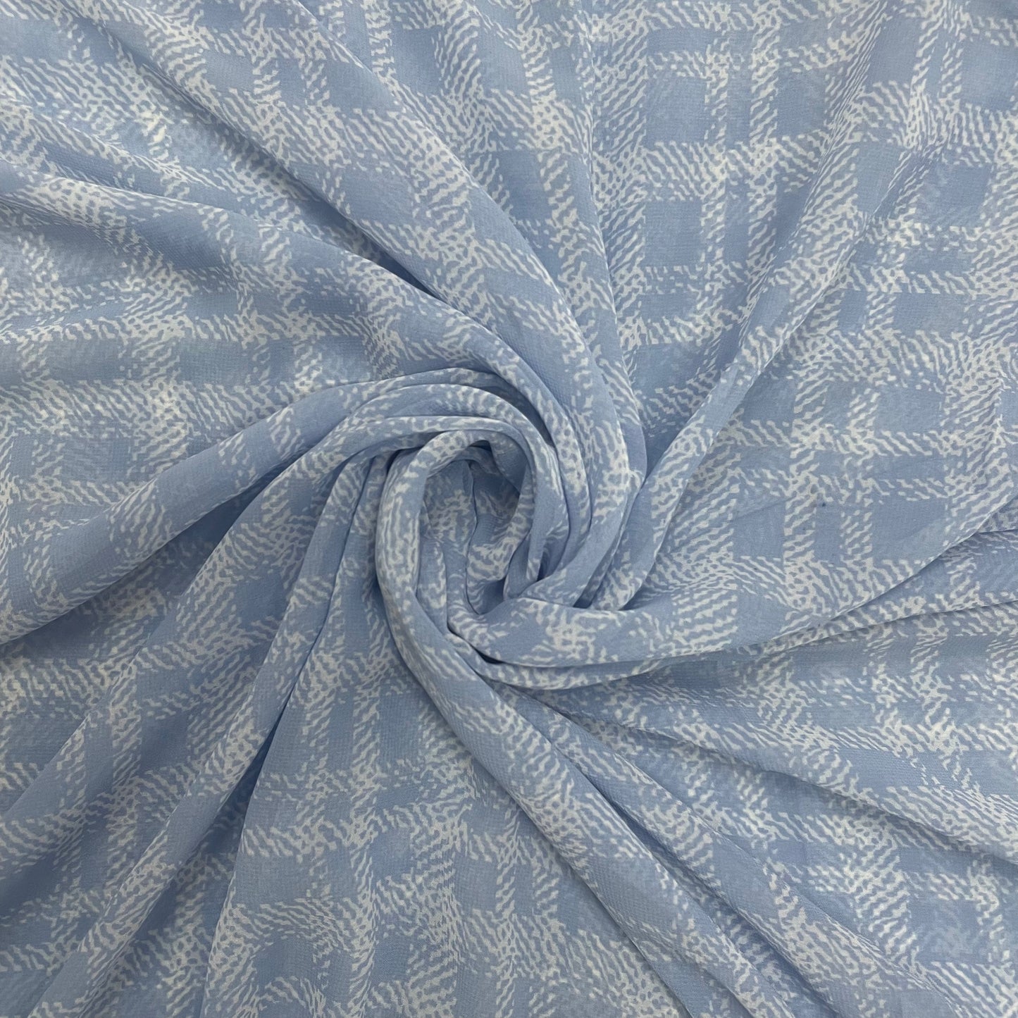 Sky Blue Stripe Georgette Fabric - TradeUNO