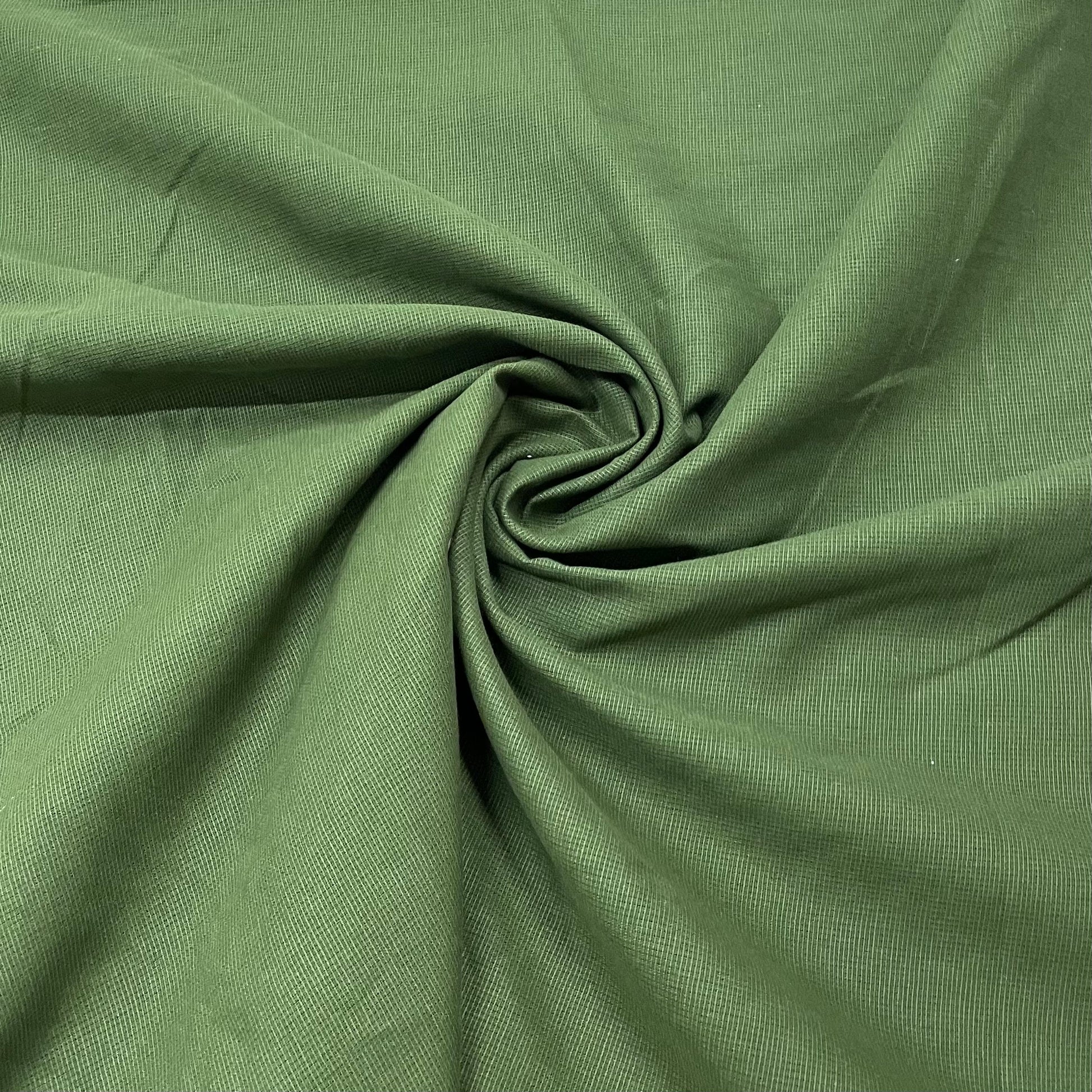 Green Solid Cotton Matty Fabric