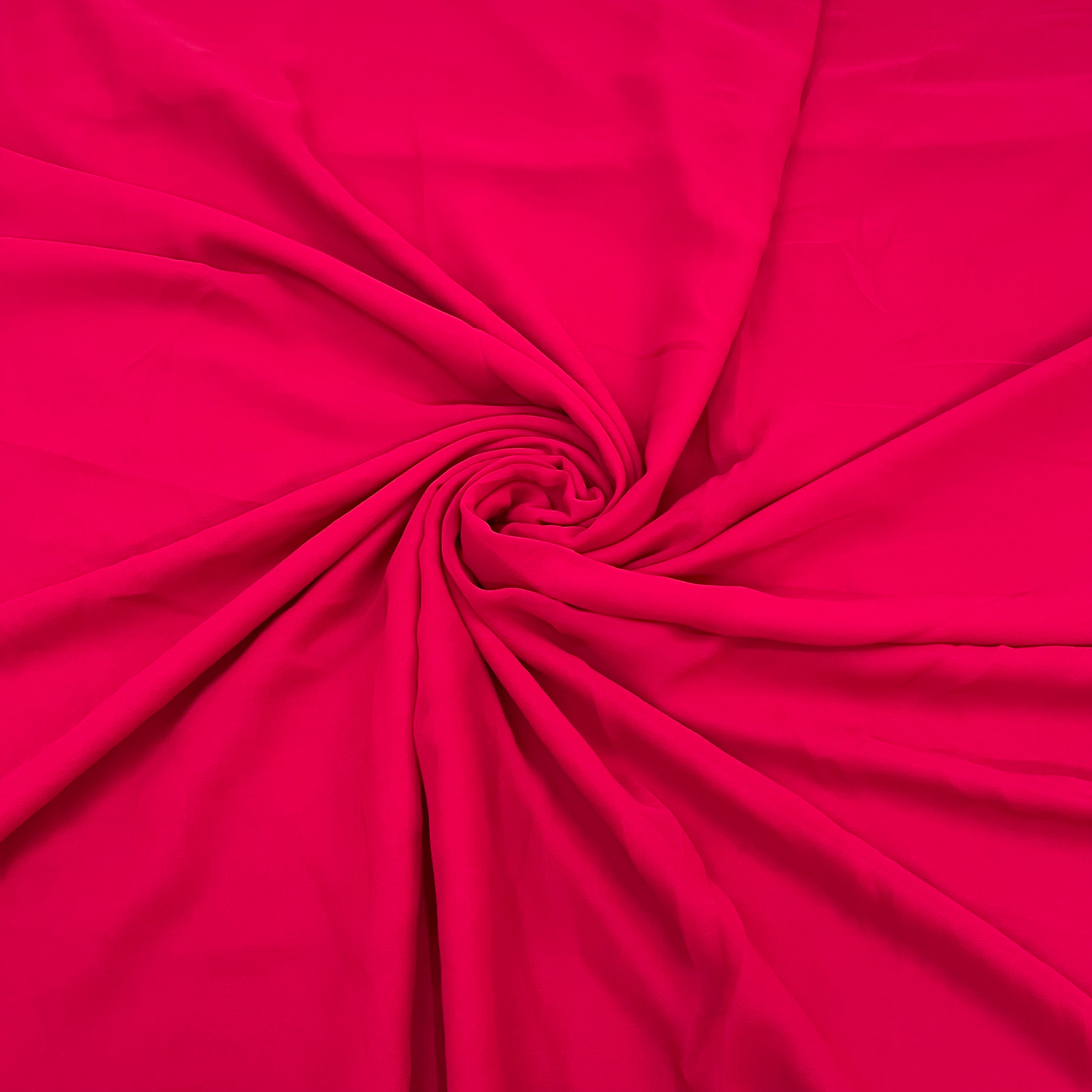 Red Maroon Solid Georgette Fabric - TradeUNO