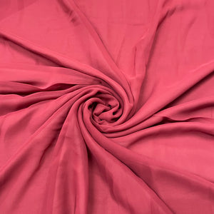 Burnt Brown Solid Georgette Fabric - TradeUNO