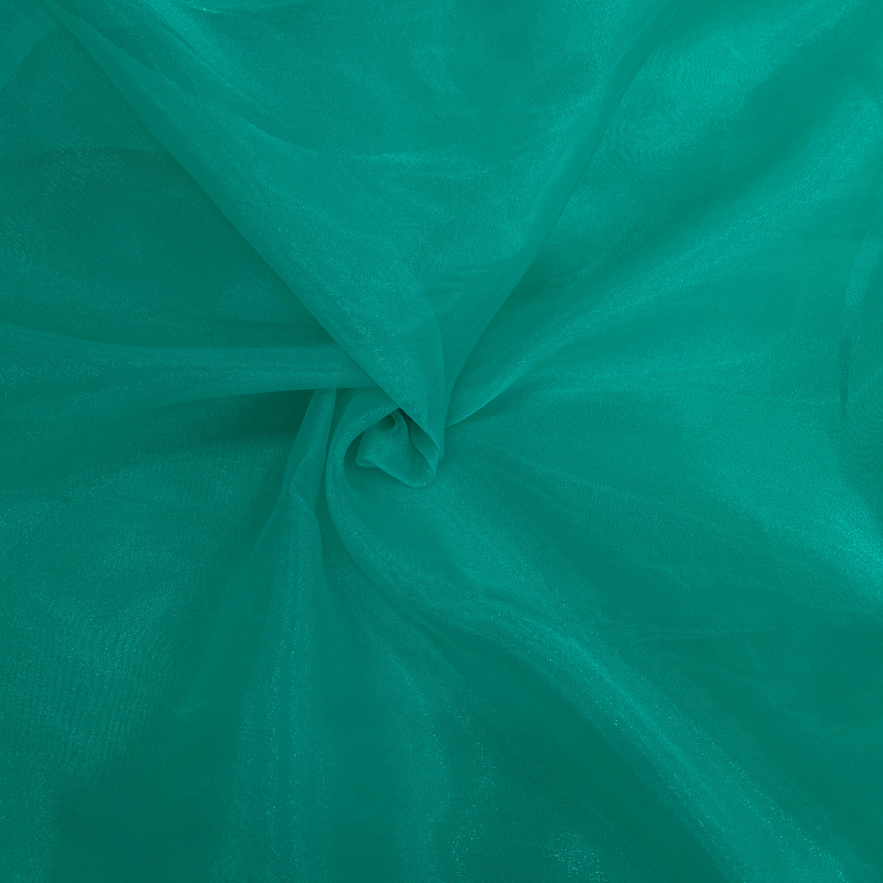 Sea Green Solid Organza Tissue Fabric - TradeUNO