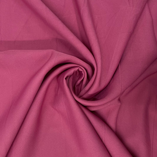 Rouge Pink Solid Banana Crepe Fabric