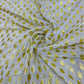 White with Golden Lurex Floral Print Georgette Jacquard Dyeable Fabric