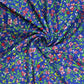 Blue With Green Floral Print Rayon Fabric - TradeUNO