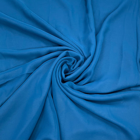 Cerulean Blue Solid Georgette Fabric - TradeUNO