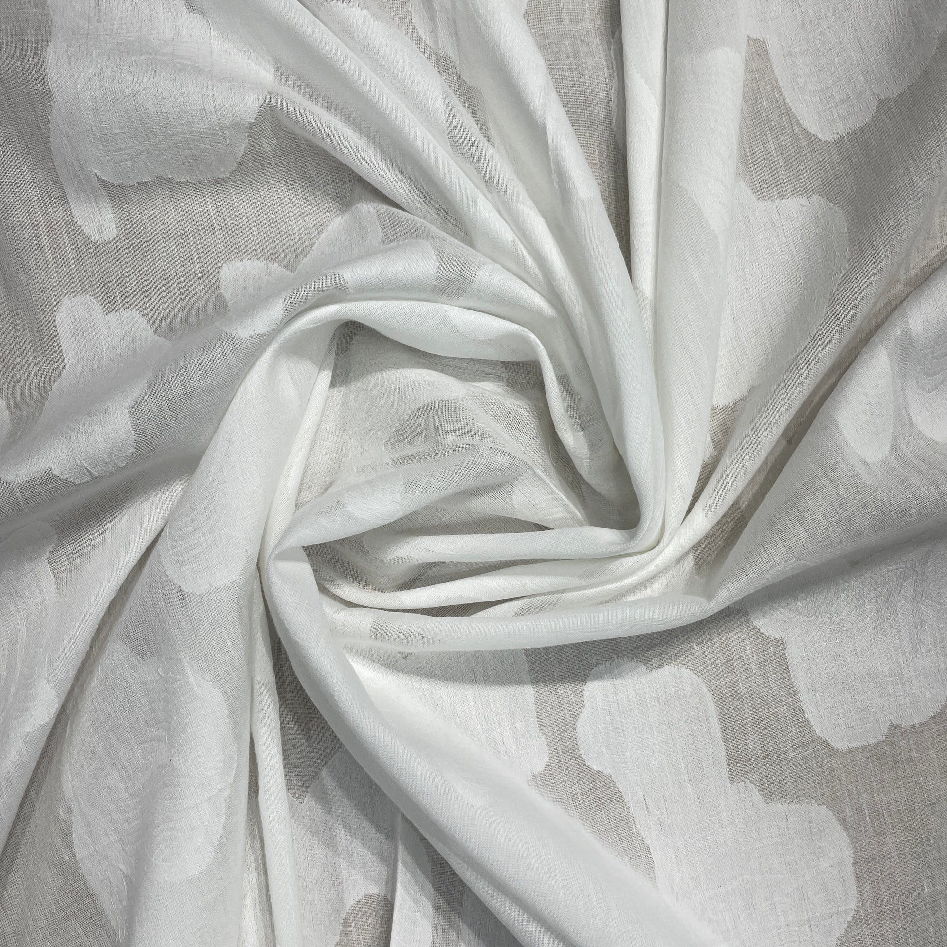 White Dyeable Jacquard Cotton Fabric - TradeUNO