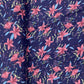 Dark Blue With Pink Floral Print Rayon Fabric - TradeUNO
