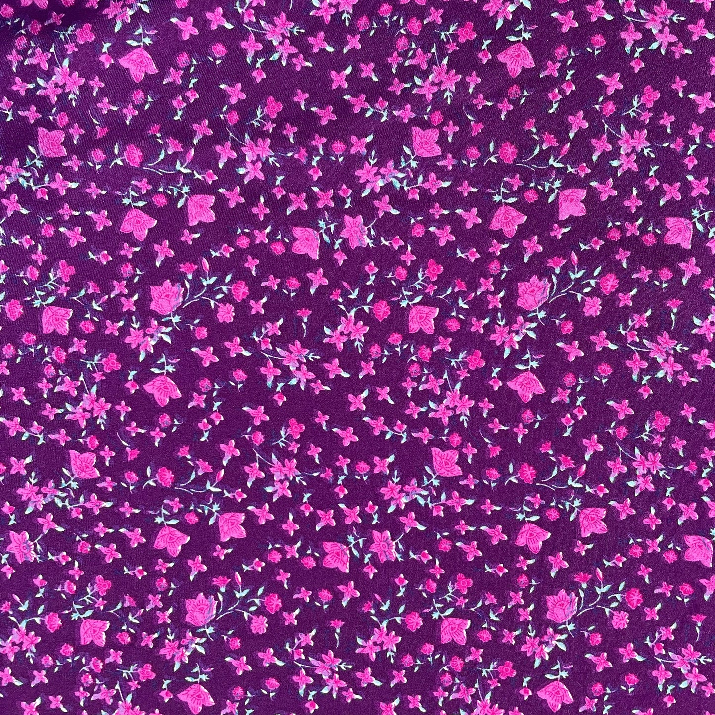 Purple Floral Crepe Fabric - TradeUNO