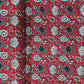 Red With Blue Floral Print Cotton Fabric - TradeUNO