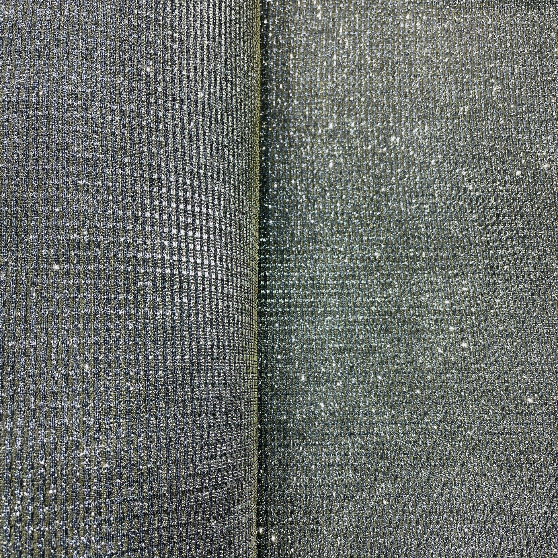 Golden Foil Print Shimmer Knitted Lycra Fabric - TradeUNO