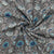 Grey With Blue Floral Print Cotton Fabric - TradeUNO