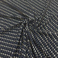 Navy Blue Check Embroidery Sequence Georgette Fabric - TradeUNO