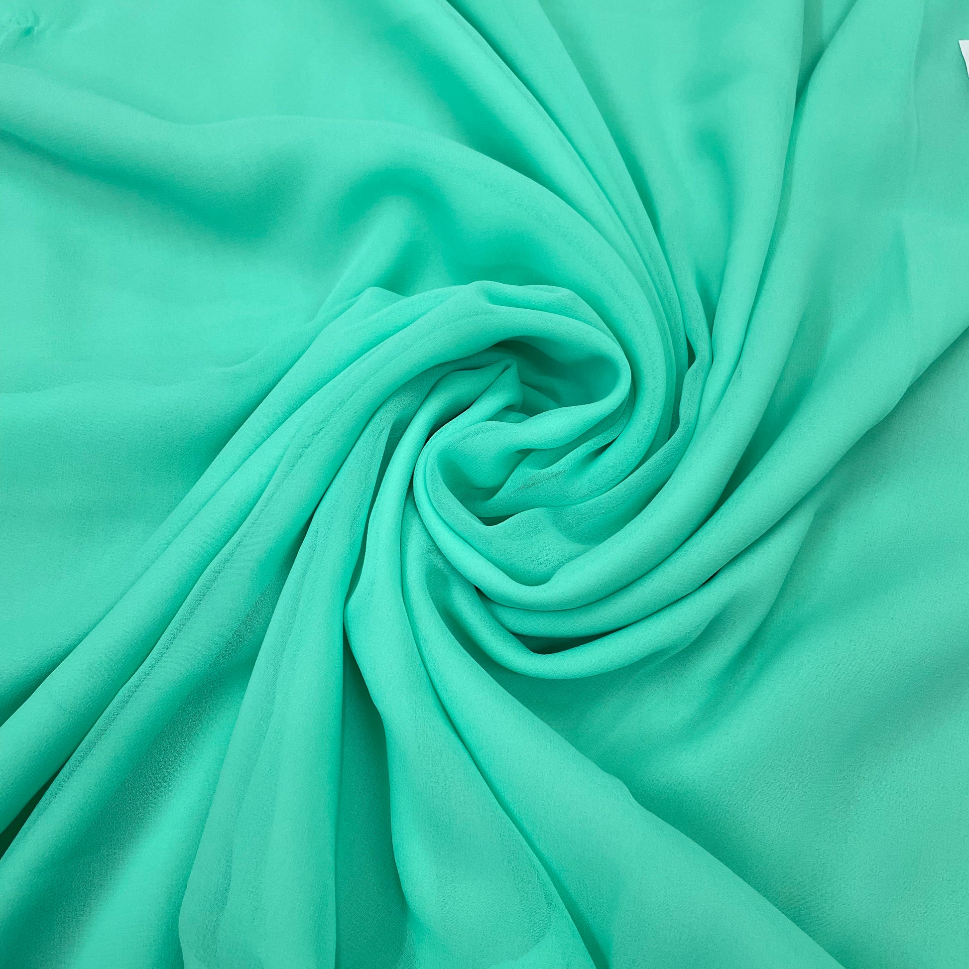 Sea Green Solid Georgette Fabric - TradeUNO
