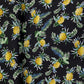 Black With Green Floral Print Rayon Fabric - TradeUNO