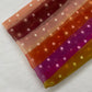 Multicolor Stripe Mirror Embroidery Organza Fabric - TradeUNO
