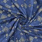 Navy Blue Geometrical Embroidery With Sequence Upada Silk Fabric