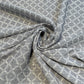 White with Grey Traditional Sequence Embroidery Georgette Fabric - TradeUNO